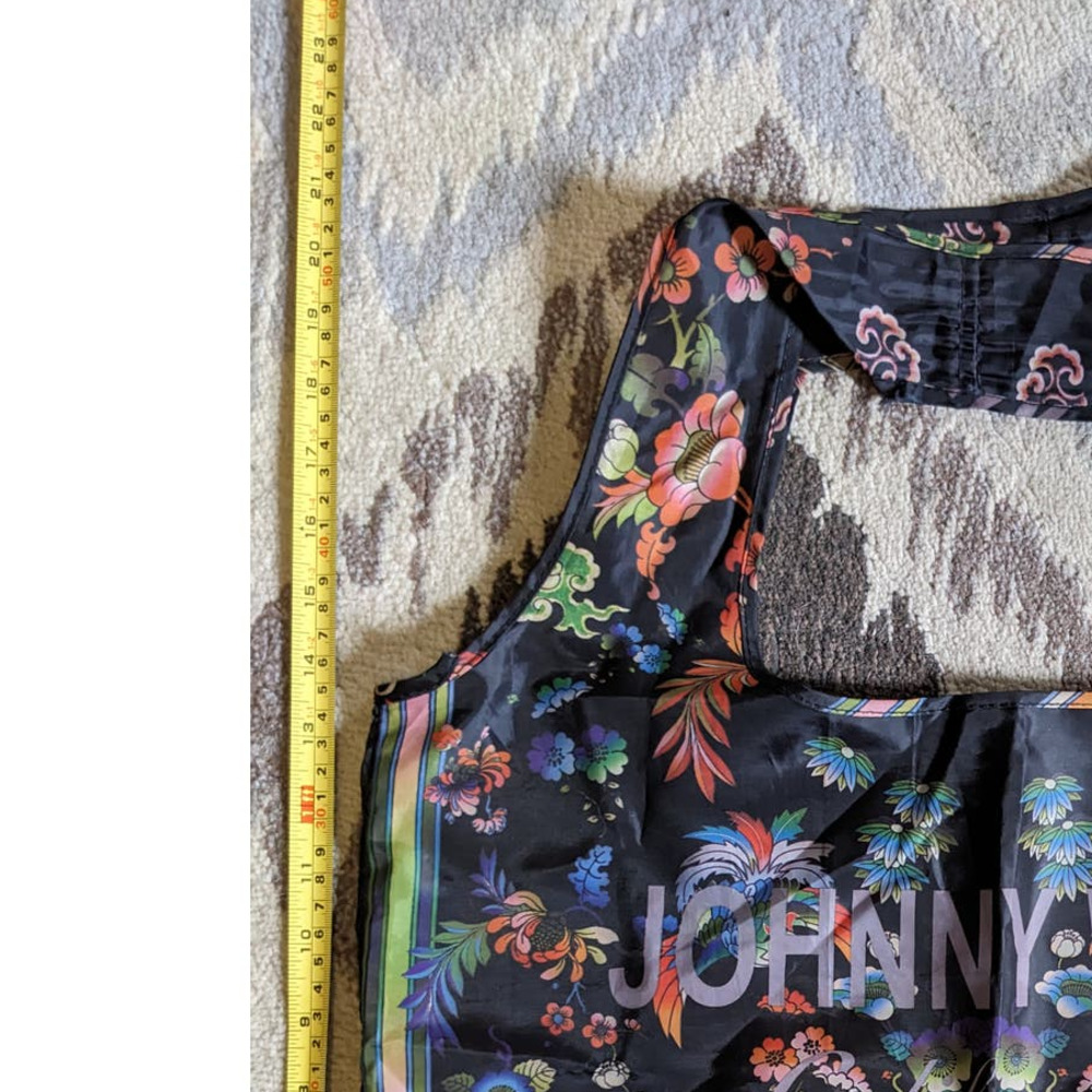 Johnny was -packable tote bag -Asian Chinese Phoenix bird floral 22x16
